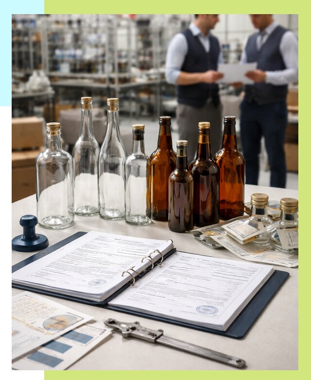 Сертификация стеклянных бутылок в Карасуке от 25393 р. | Алешин-Кск